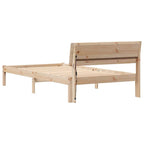 Bettrahmen mit Kopfteil Braun 75 x 190 cm Massives Kiefernholz