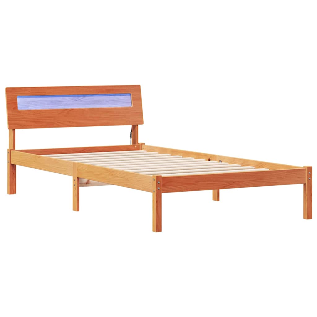 Bettrahmen Wachsbraun 75 x 190 cm Massives Kiefernholz
