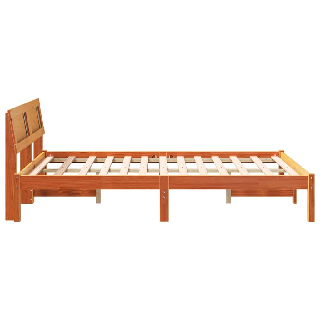 Bettrahmen Wachsbraun 140 x 190 cm Massives Kiefernholz