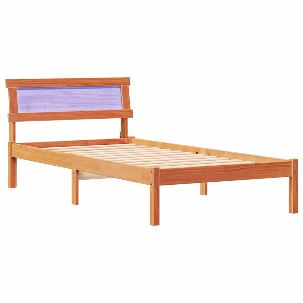 Bettrahmen Wachsbraun 90 x 200 cm Massives Kiefernholz
