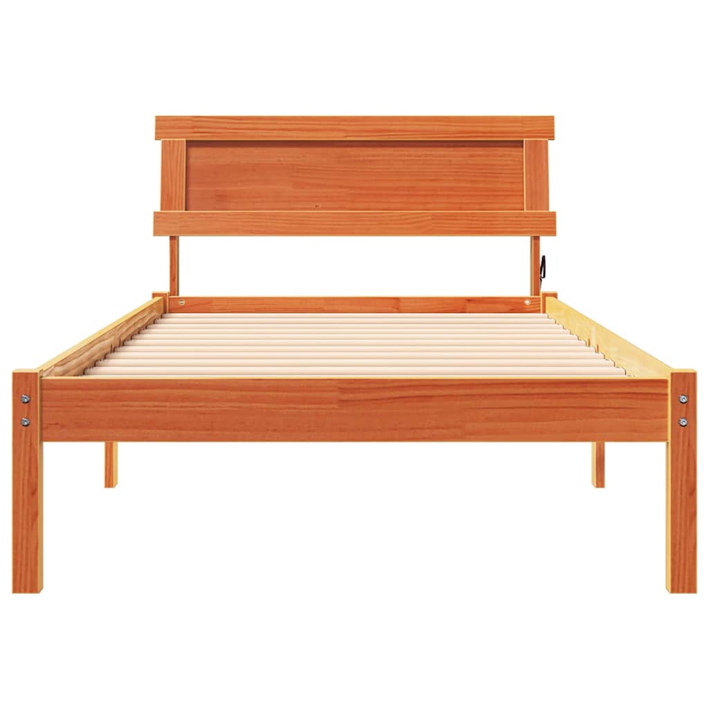 Bettrahmen Wachsbraun 80 x 200 cm Massives Kiefernholz