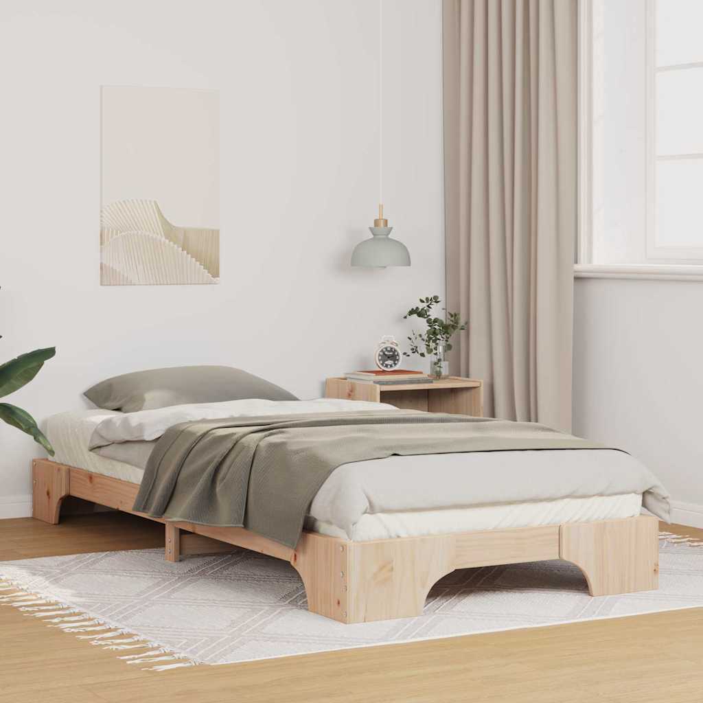 Bettrahmen Braun 80 x 210 cm Massives Kiefernholz