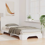 Bettrahmen Weiß 80 x 210 cm Massives Kiefernholz