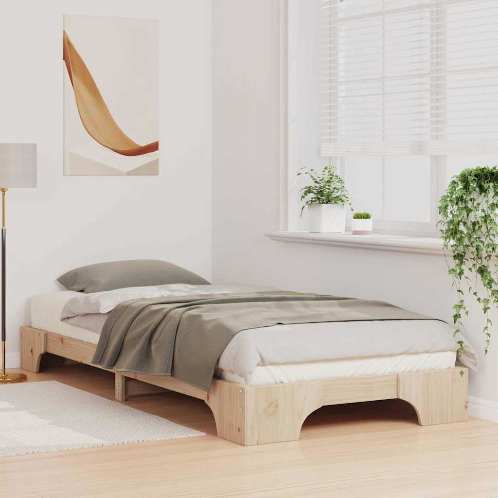 Bettrahmen Braun 90 x 210 cm Massives Kiefernholz