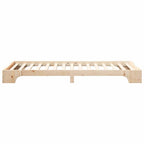 Bettrahmen Braun 90 x 210 cm Massives Kiefernholz