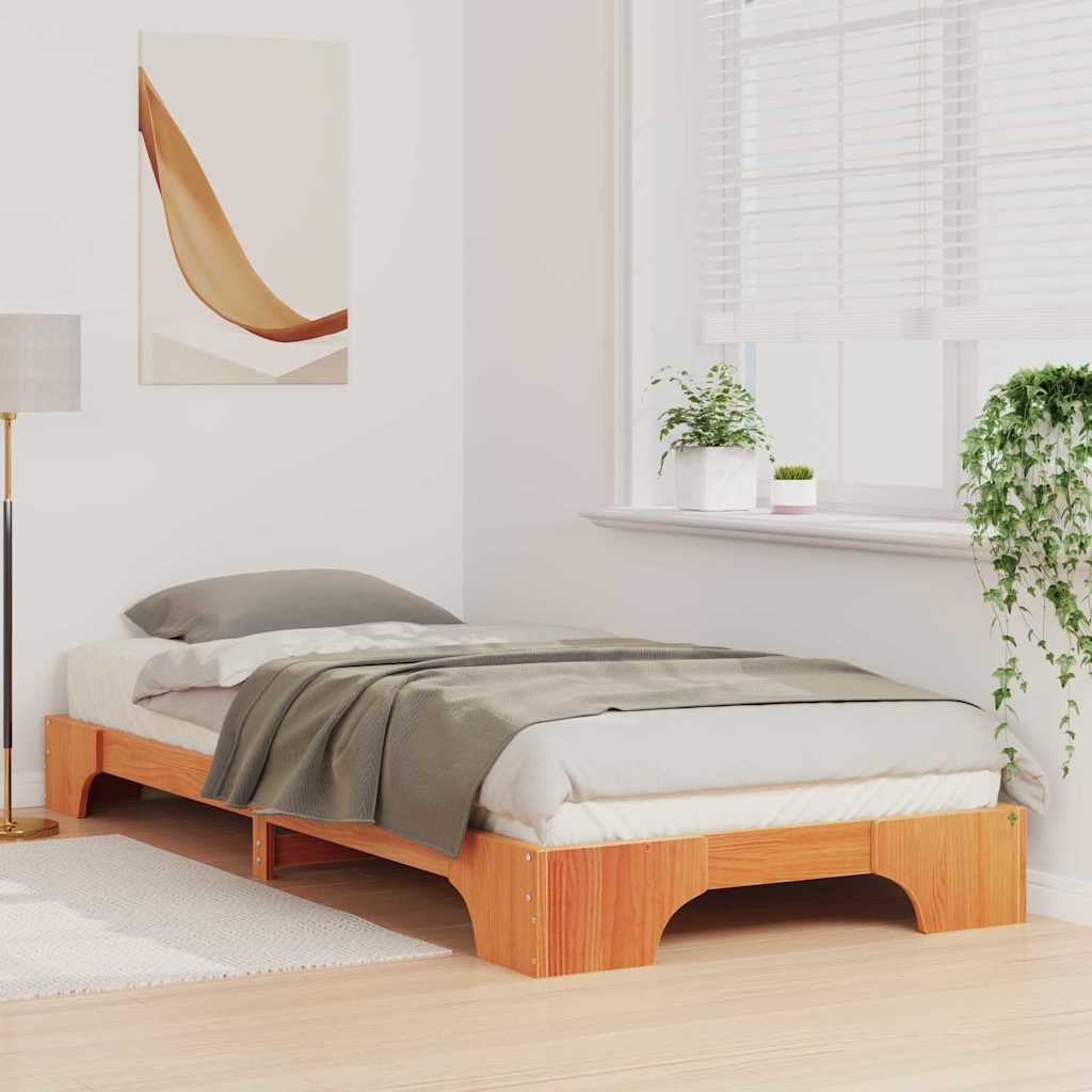 Bettrahmen Braun 90 x 210 cm Massives Kiefernholz