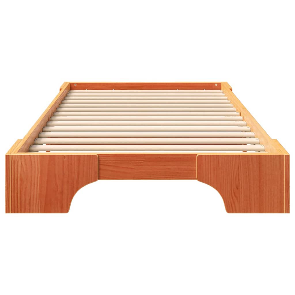 Bettrahmen Braun 90 x 210 cm Massives Kiefernholz