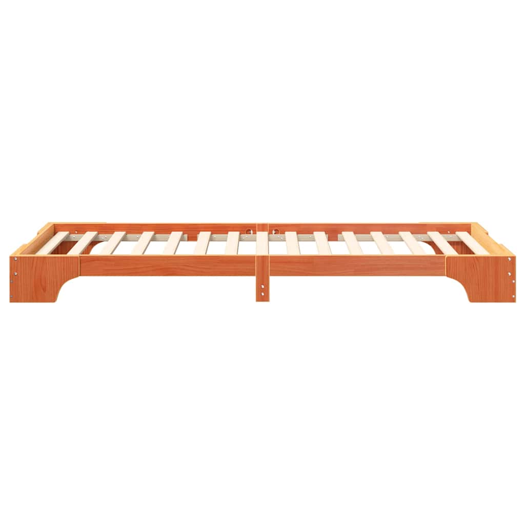 Bettrahmen Braun 90 x 210 cm Massives Kiefernholz