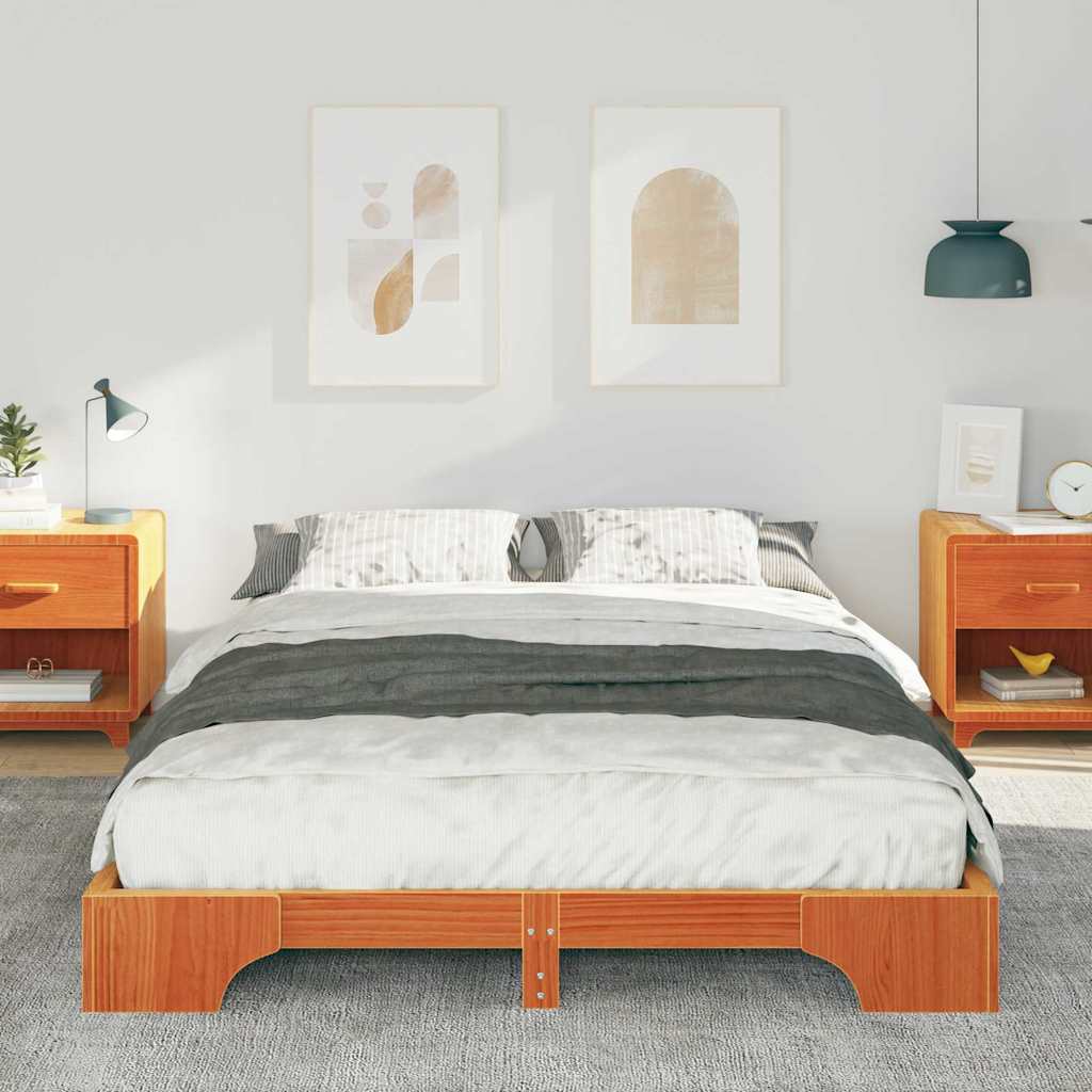Bettrahmen Braun 140 x 210 cm Massives Kiefernholz