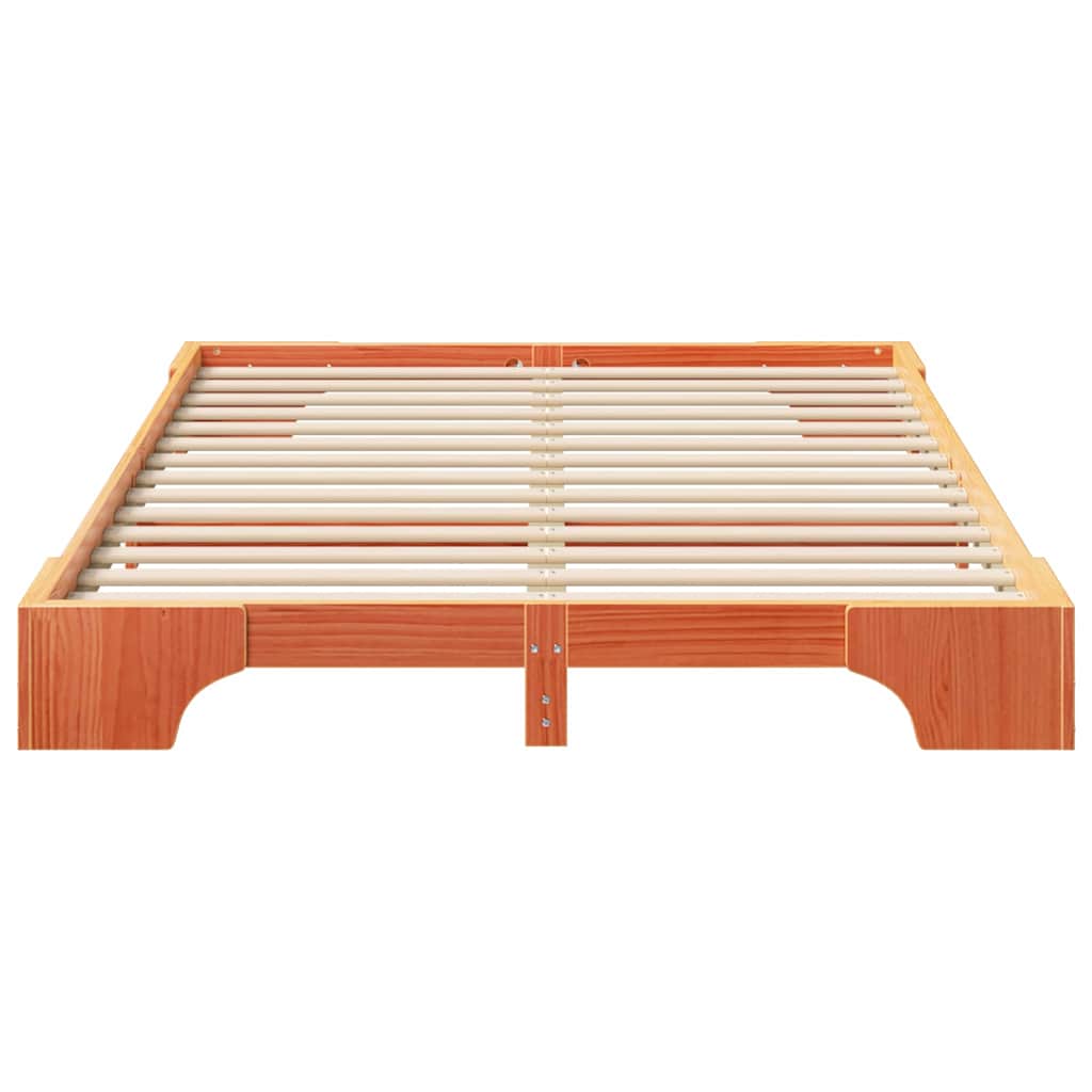 Bettrahmen Braun 140 x 210 cm Massives Kiefernholz