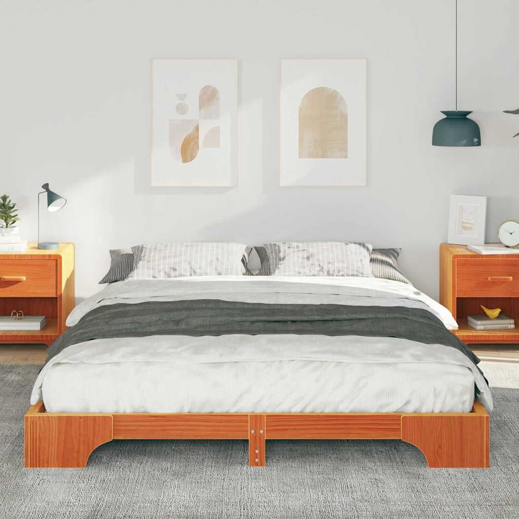 Bettrahmen Braun 160 x 210 cm Massives Kiefernholz