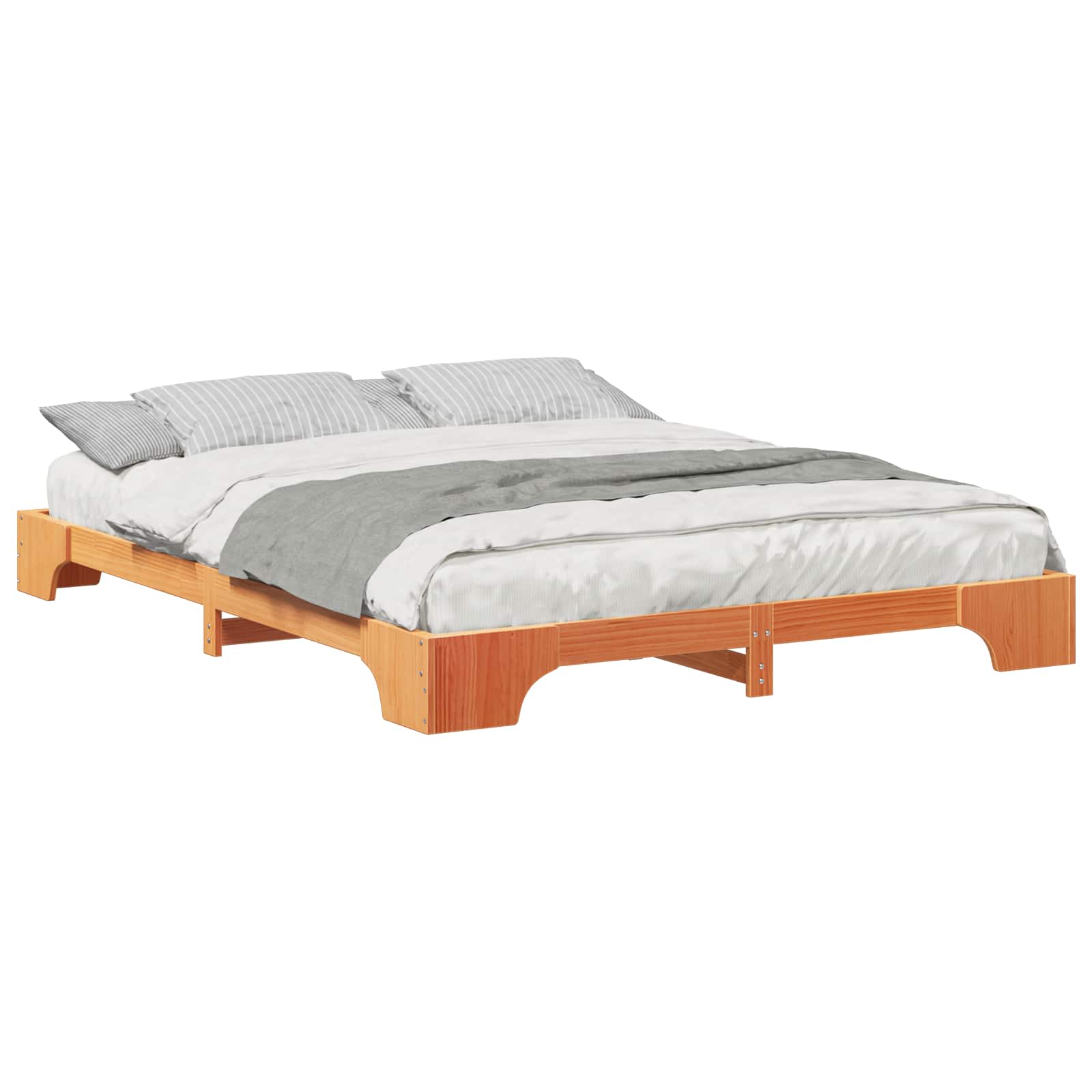Bettrahmen Braun 160 x 210 cm Massives Kiefernholz