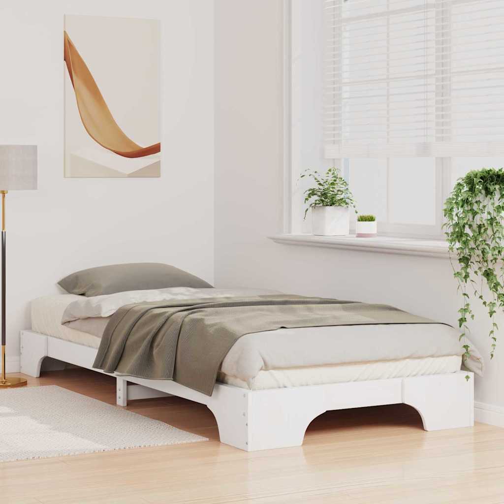 Bettrahmen Weiß 80 x 220 cm Massives Kiefernholz