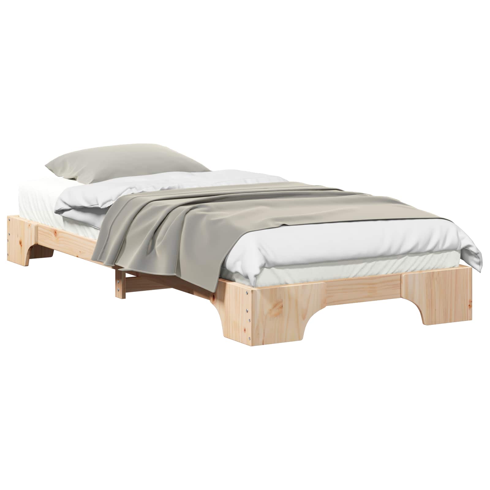 Bettrahmen Braun 90 x 220 cm Massives Kiefernholz