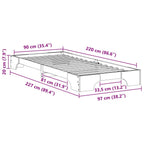 Bettrahmen Braun 90 x 220 cm Massives Kiefernholz