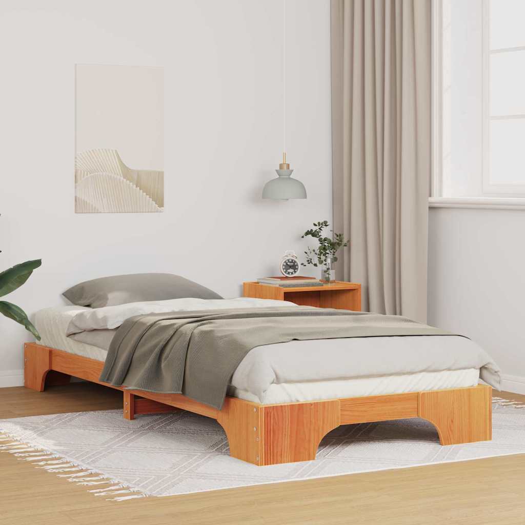 Bettrahmen Braun 90 x 220 cm Massives Kiefernholz