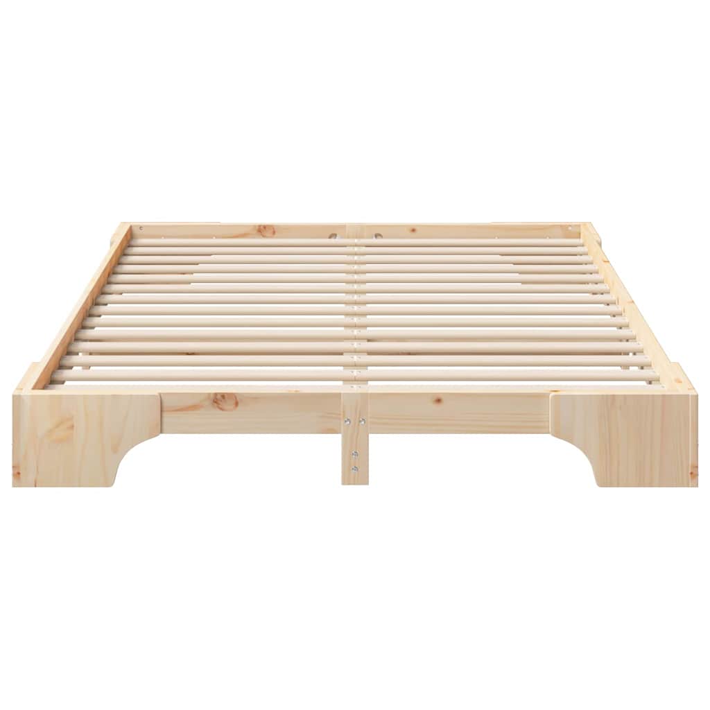Bettrahmen Braun 140 x 220 cm Massives Kiefernholz