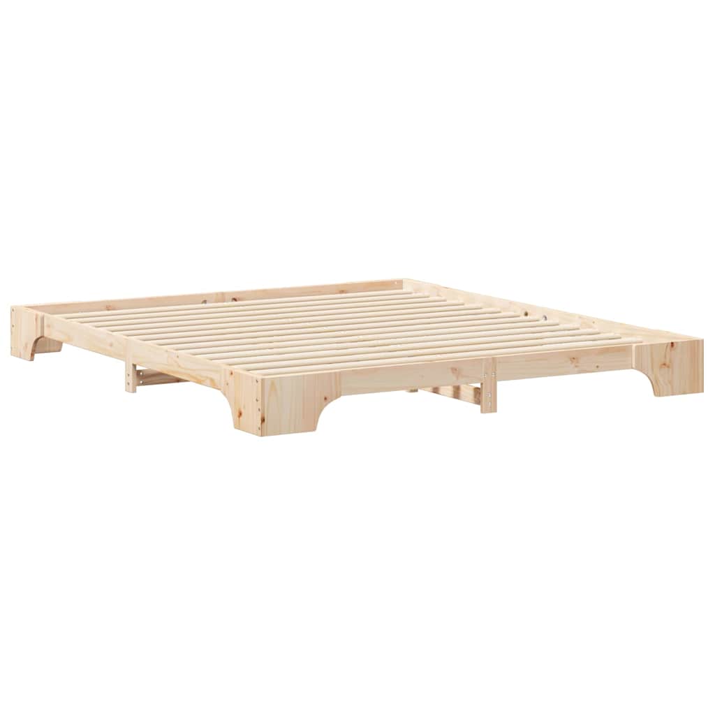 Bettrahmen Braun 180 x 220 cm Massives Kiefernholz