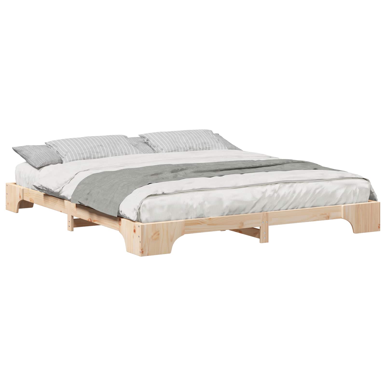 Bettrahmen Braun 200 x 220 cm Massives Kiefernholz