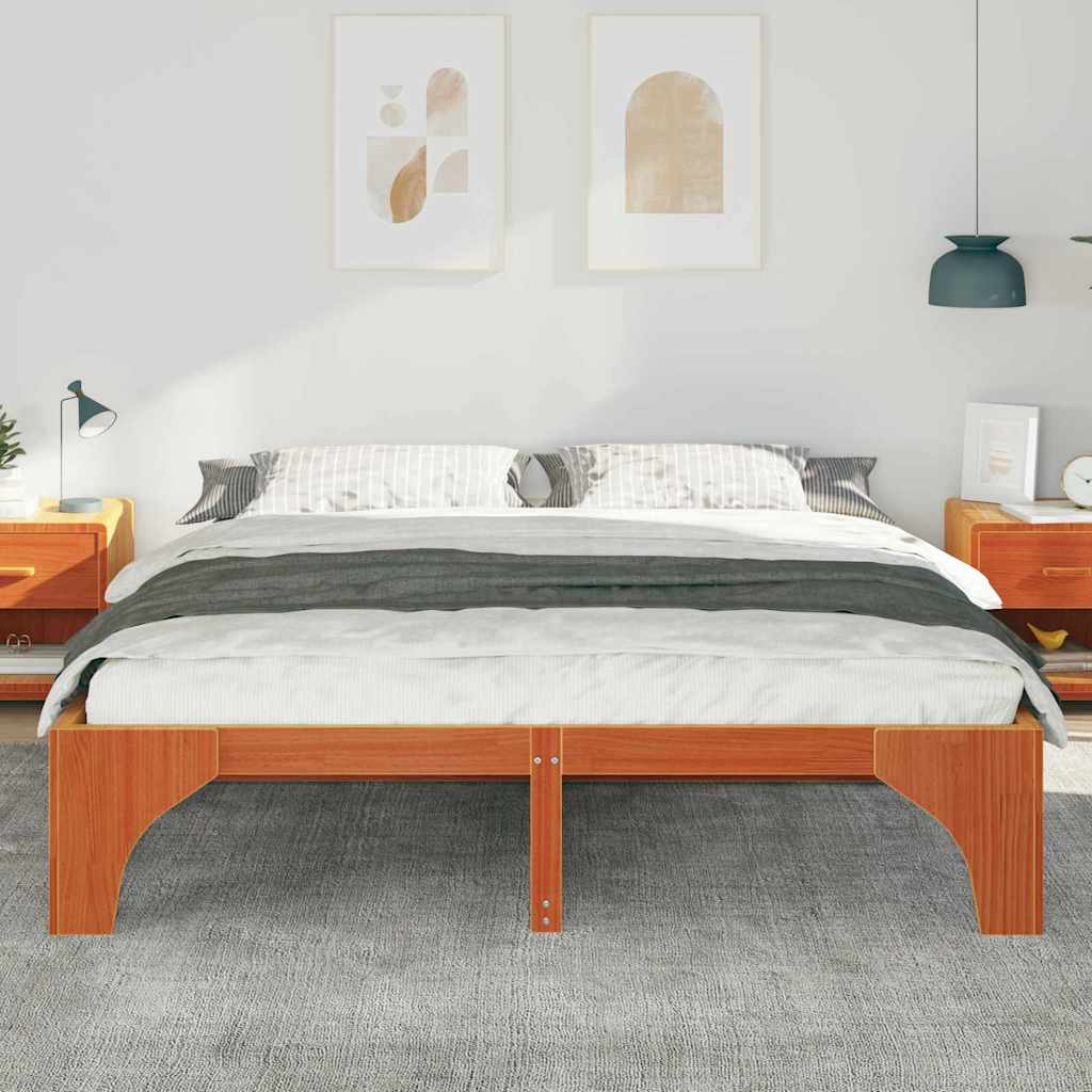 Bettrahmen Braun 180 x 200 cm Massives Kiefernholz