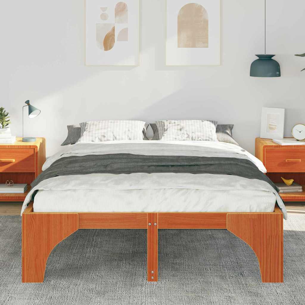 Bettrahmen Braun 140 x 200 cm Massives Kiefernholz