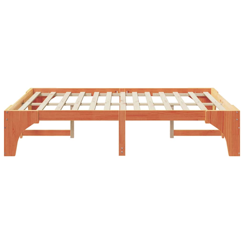 Bettrahmen Braun 140 x 200 cm Massives Kiefernholz