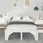 Bettrahmen Weiß 120 x 200 cm Massives Kiefernholz