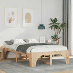 Bettrahmen Braun 140 x 190 cm Massives Kiefernholz