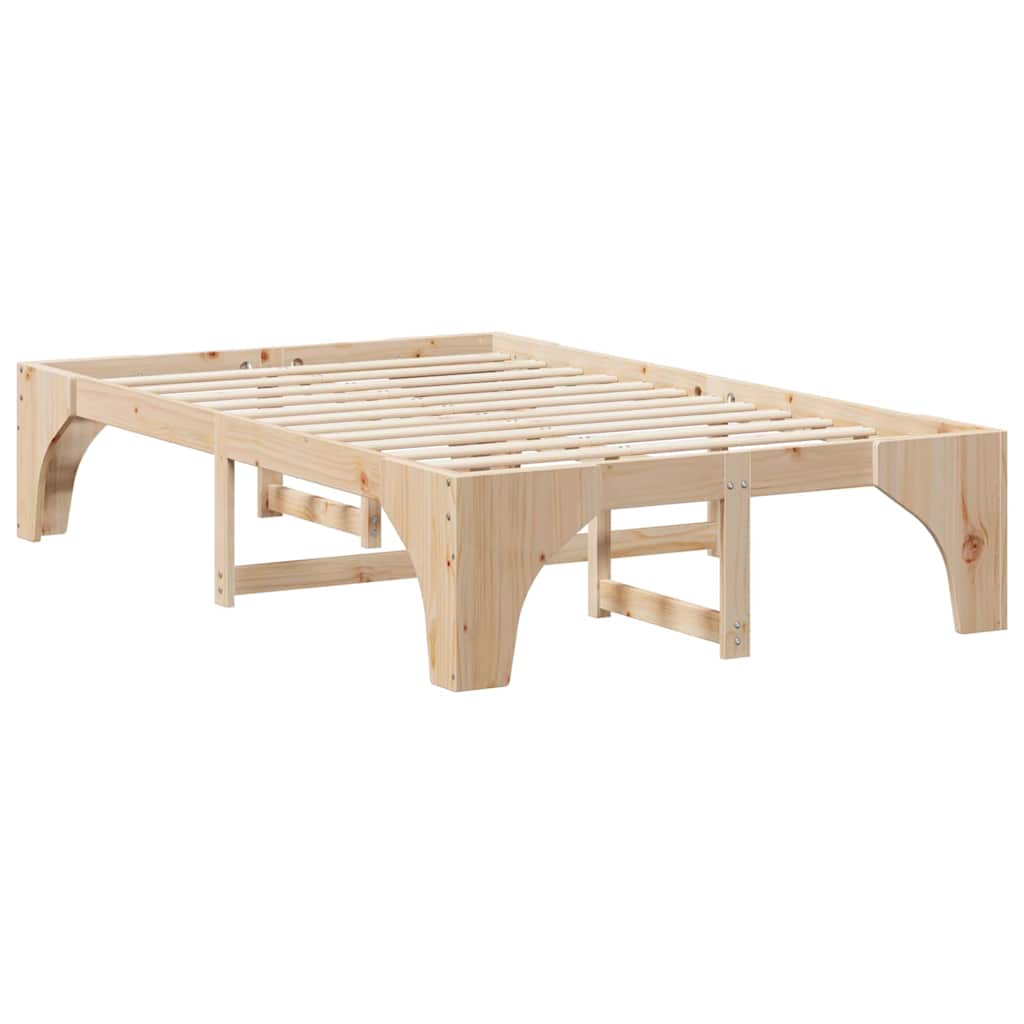 Bettrahmen Braun 135 x 190 cm Massives Kiefernholz