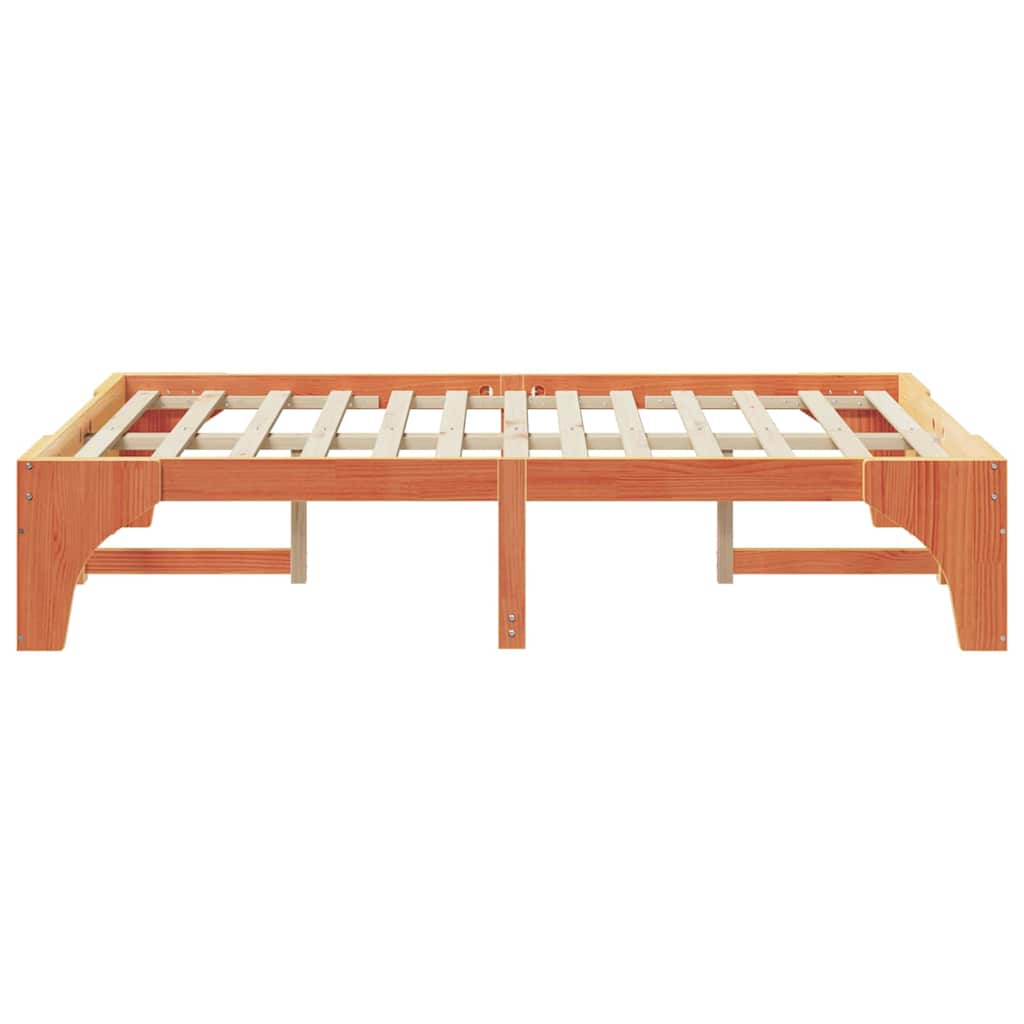 Bettrahmen Braun 135 x 190 cm Massives Kiefernholz