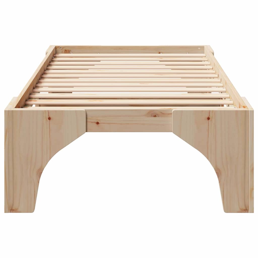 Bettrahmen Braun 90 x 200 cm Massives Kiefernholz
