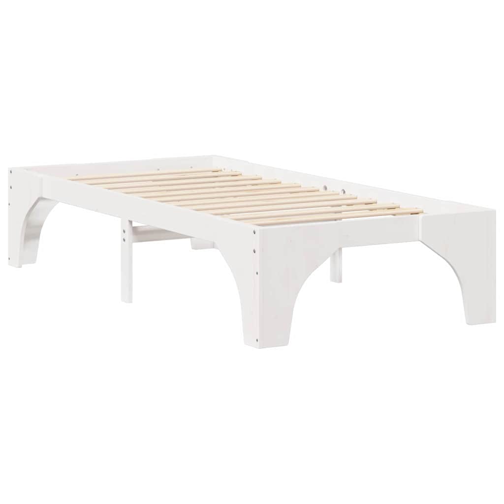 Bettrahmen Weiß 90 x 200 cm Massives Kiefernholz
