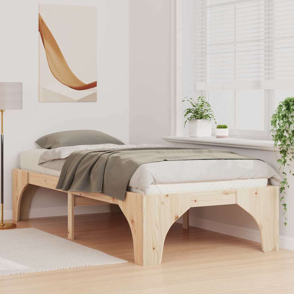 Bettrahmen Braun 90 x 190 cm Massives Kiefernholz