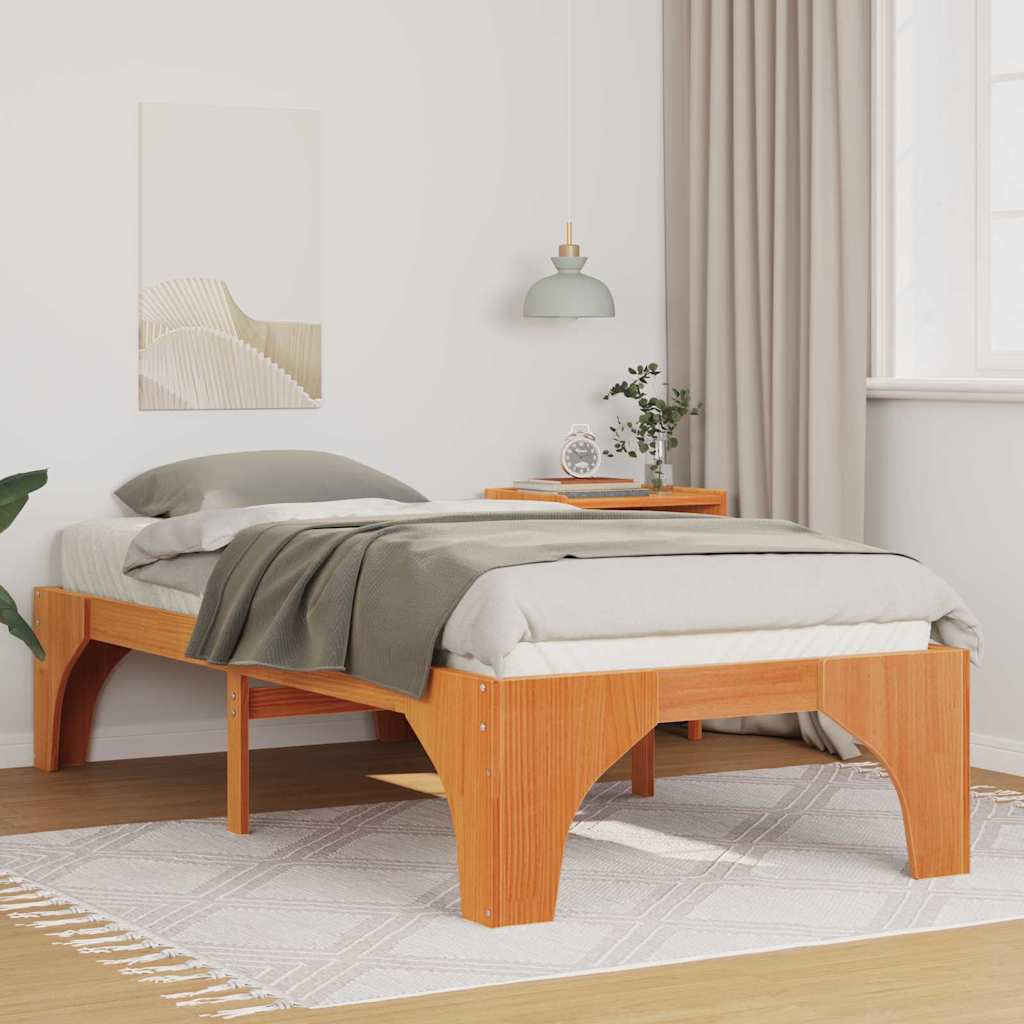 Bettrahmen Braun 90 x 190 cm Massives Kiefernholz