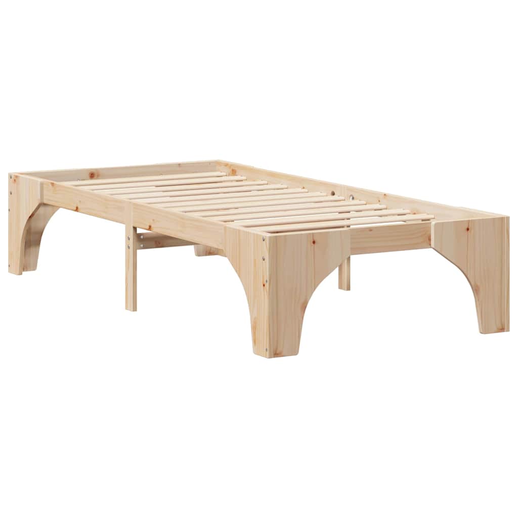 Bettrahmen Braun 75 x 190 cm Massives Kiefernholz