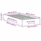 Bettgestell Braun 100 x 200 cm