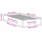 Bettgestell Braun 75 x 190 cm