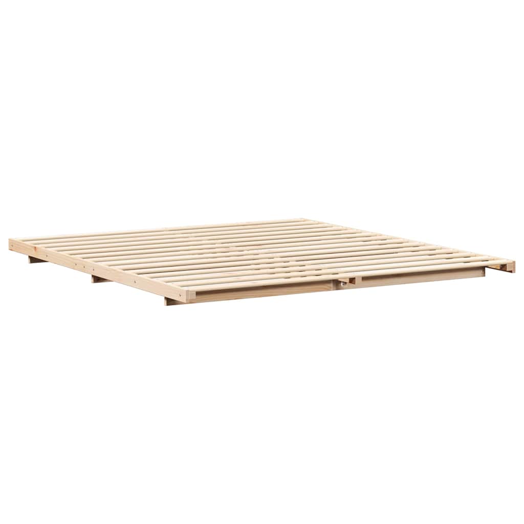 Bettrahmen Braun 200 x 200 cm Massives Kiefernholz