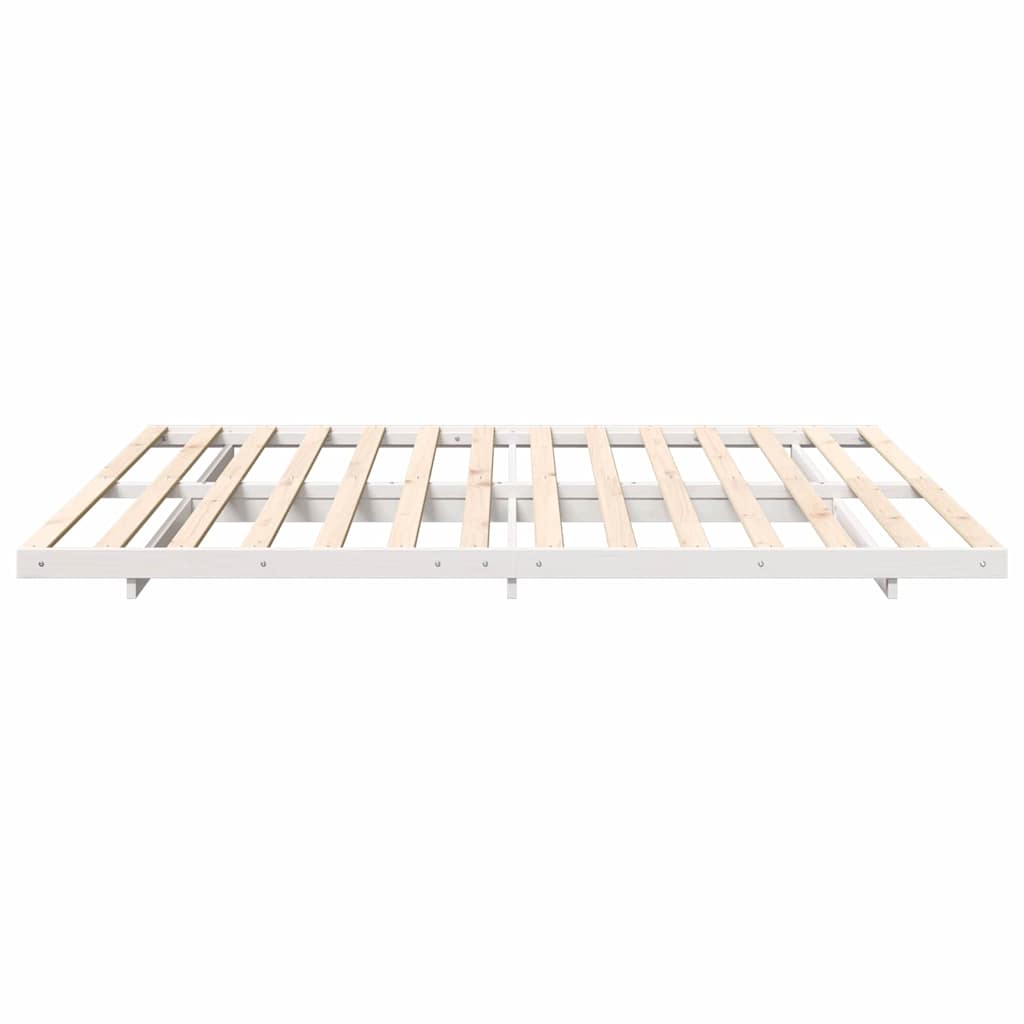 Bettrahmen Weiß 200 x 200 cm Massives Kiefernholz