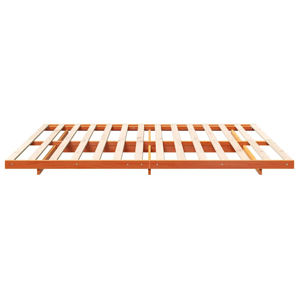 Bettrahmen Wachsbraun 200 x 200 cm Massives Kiefernholz