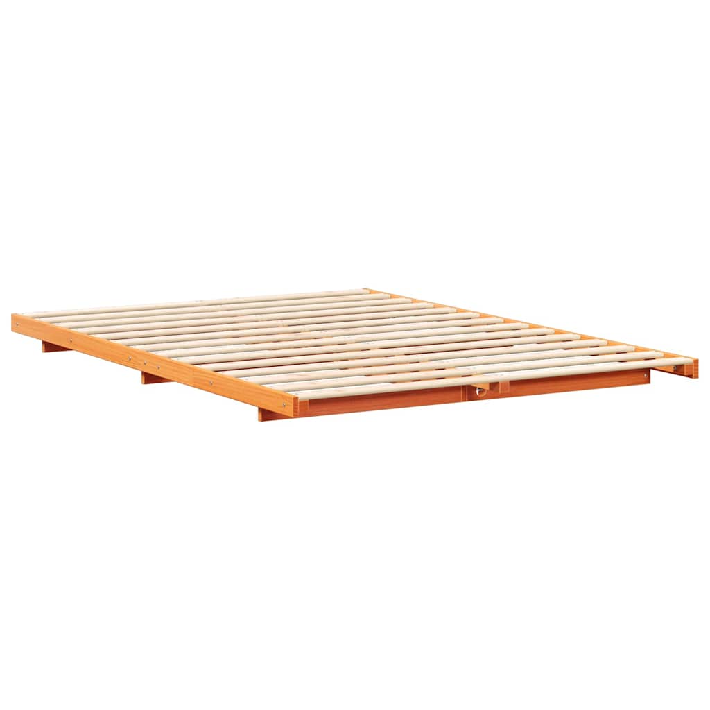 Bettrahmen Wachsbraun 150 x 200 cm Massives Kiefernholz