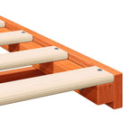 Bettrahmen Wachsbraun 140 x 190 cm Massives Kiefernholz