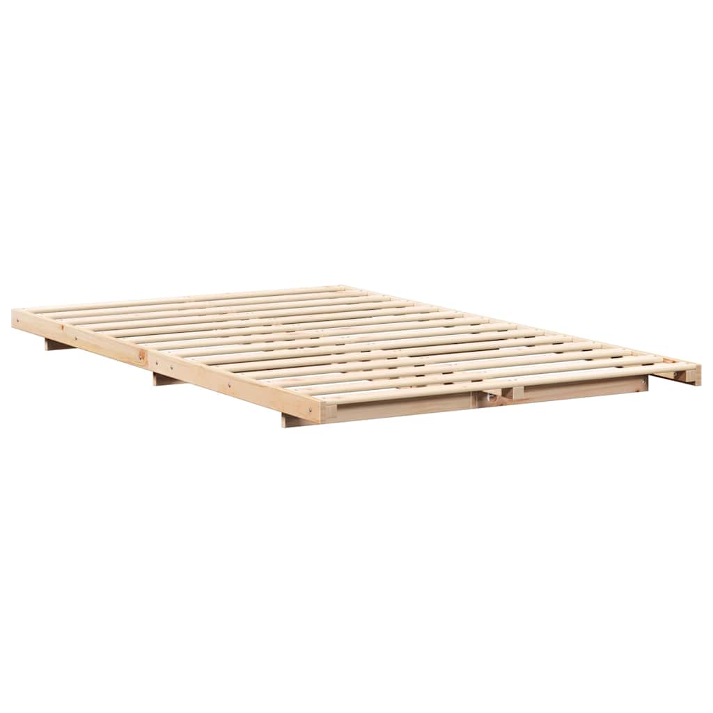 Bettrahmen Braun 135 x 190 cm Massives Kiefernholz