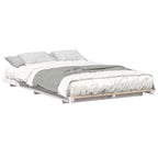 Bettrahmen Weiß 135 x 190 cm Massives Kiefernholz