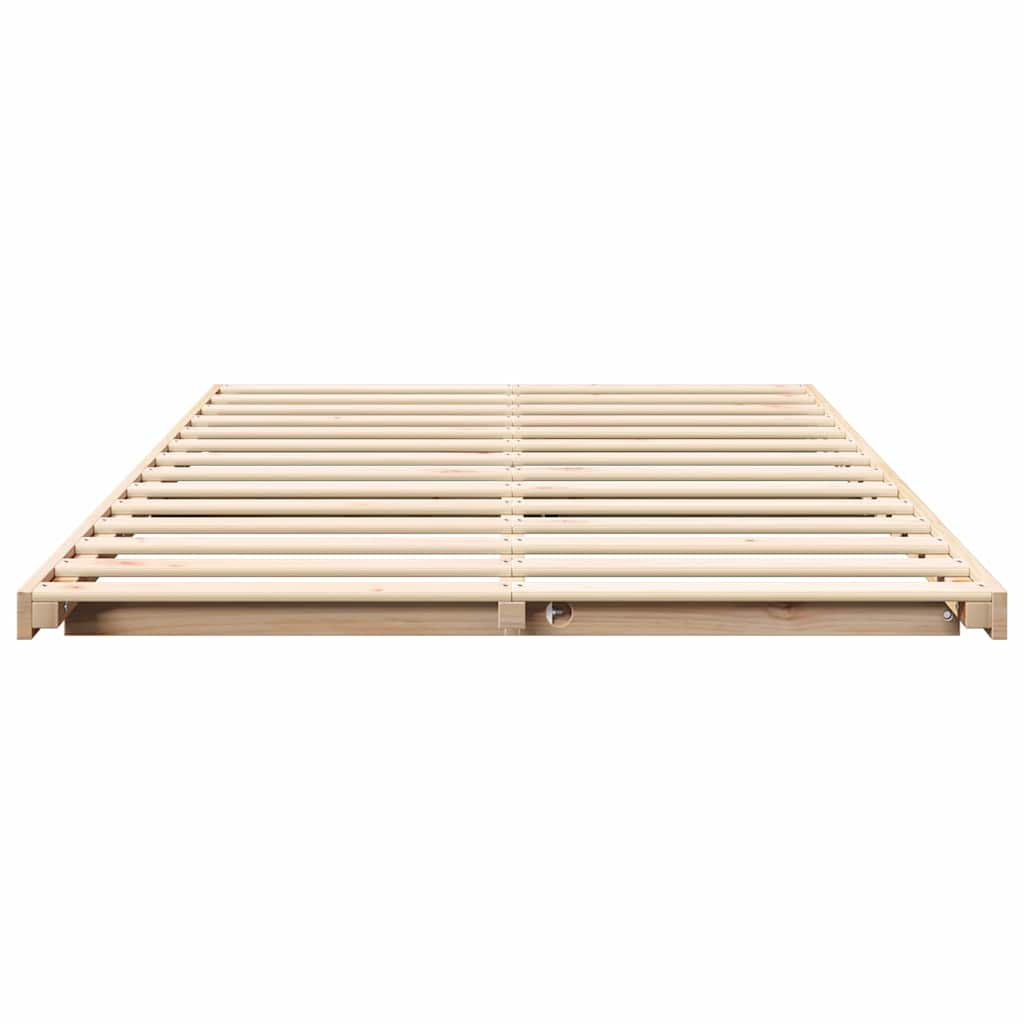 Bettrahmen Braun 120 x 190 cm Massives Kiefernholz