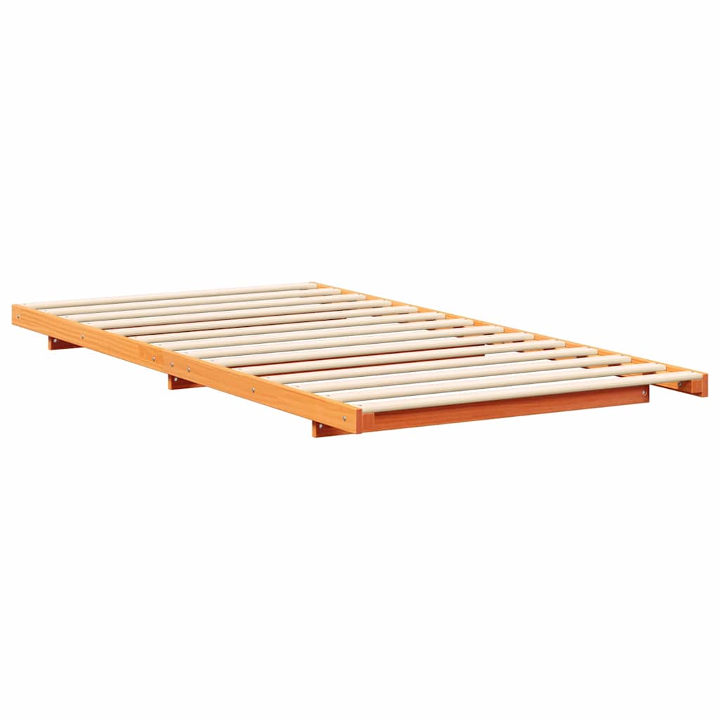 Bettrahmen Wachsbraun 100 x 200 cm Massives Kiefernholz