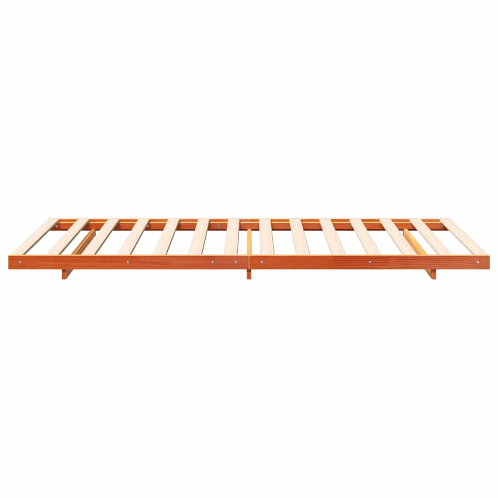 Bettrahmen Wachsbraun 90 x 190 cm Massives Kiefernholz