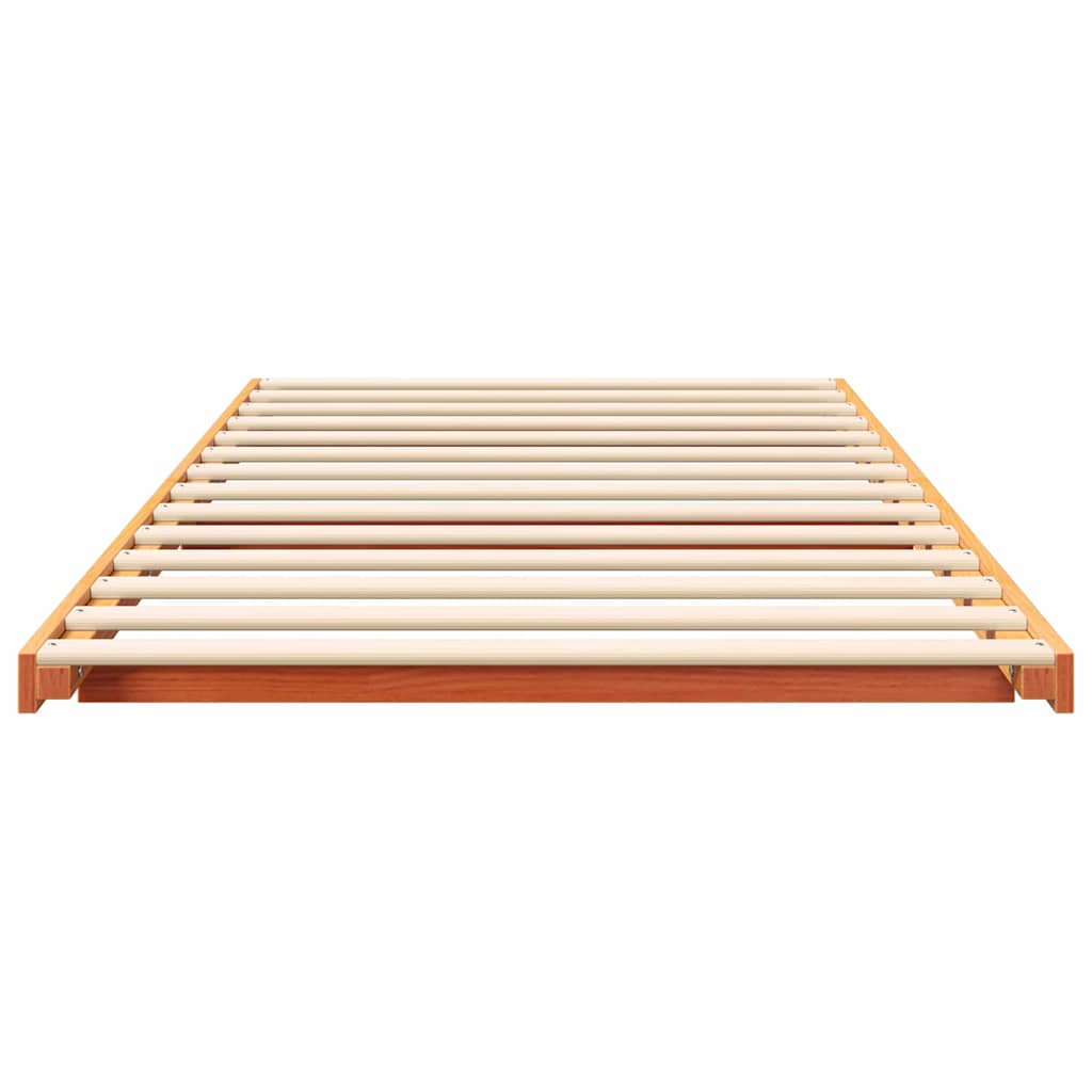 Bettrahmen Wachsbraun 90 x 210 cm Massives Kiefernholz