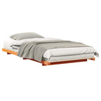 Bettrahmen Wachsbraun 100 x 210 cm Massives Kiefernholz