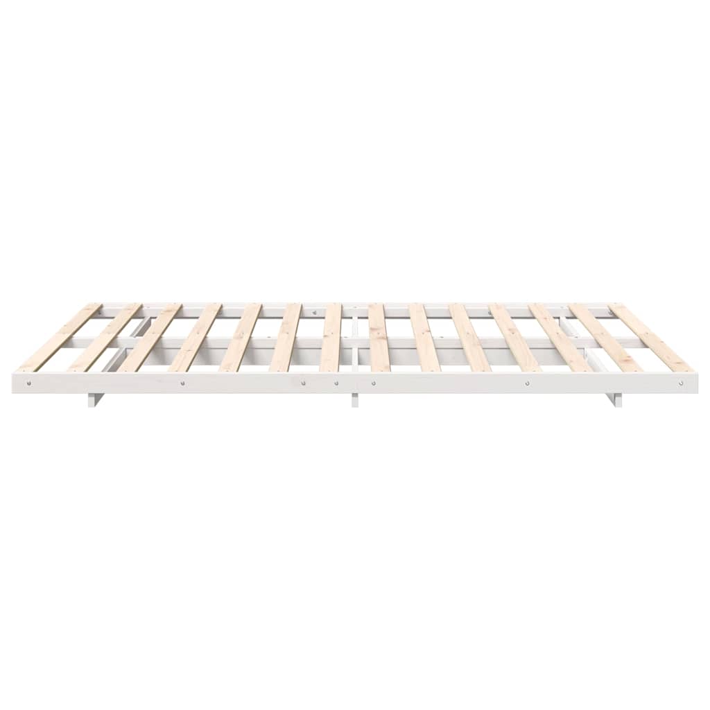 Bettrahmen Weiß 140 x 210 cm Massives Kiefernholz